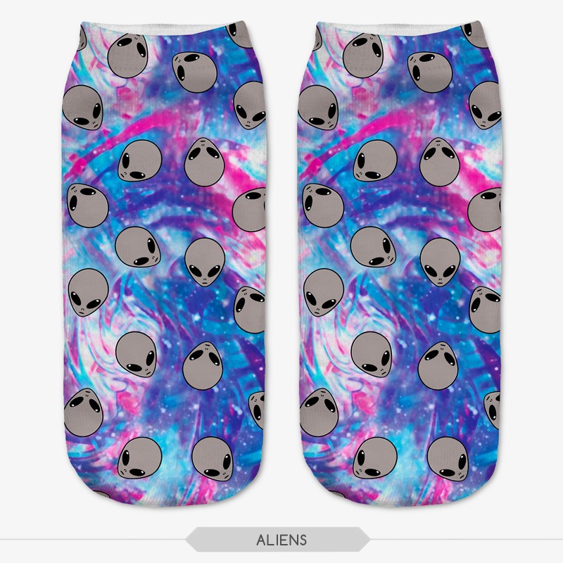Polka Space Planet Sock