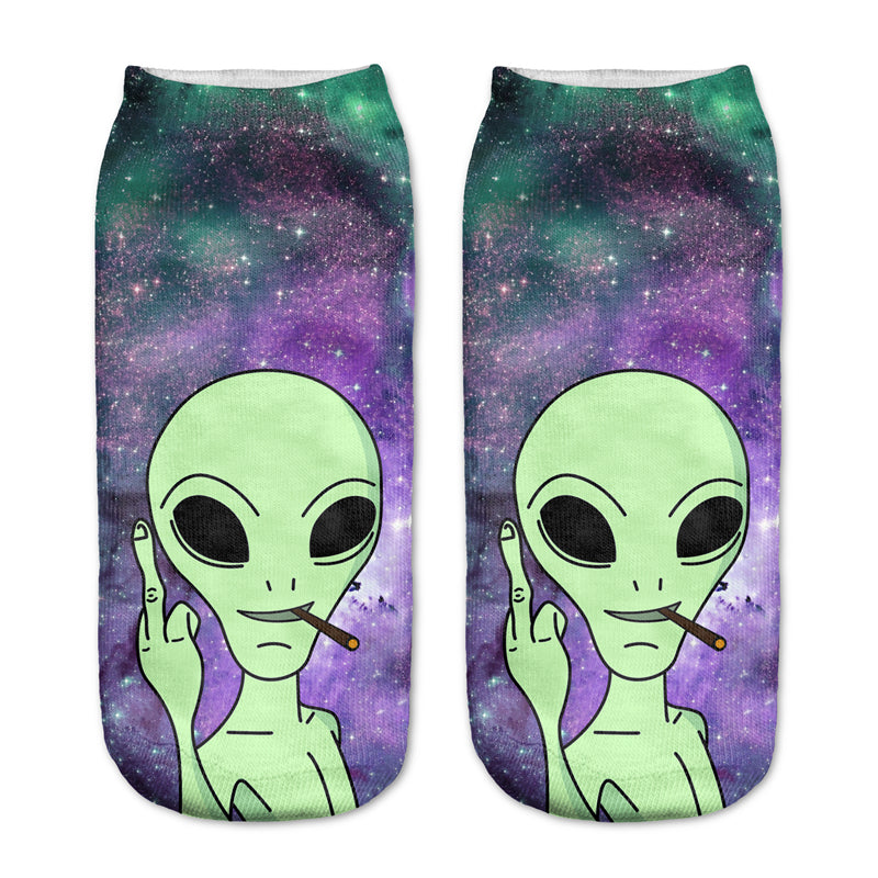 Polka Space Planet Sock