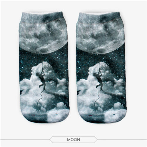 Polka Space Planet Sock