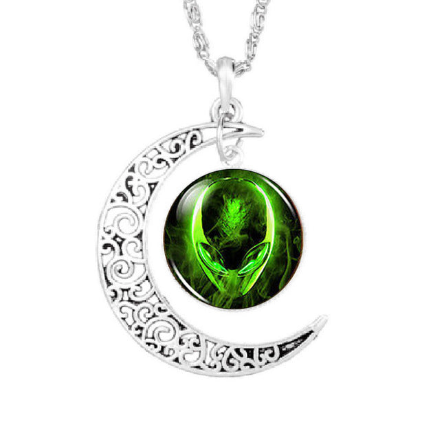 UFO Moon Necklace